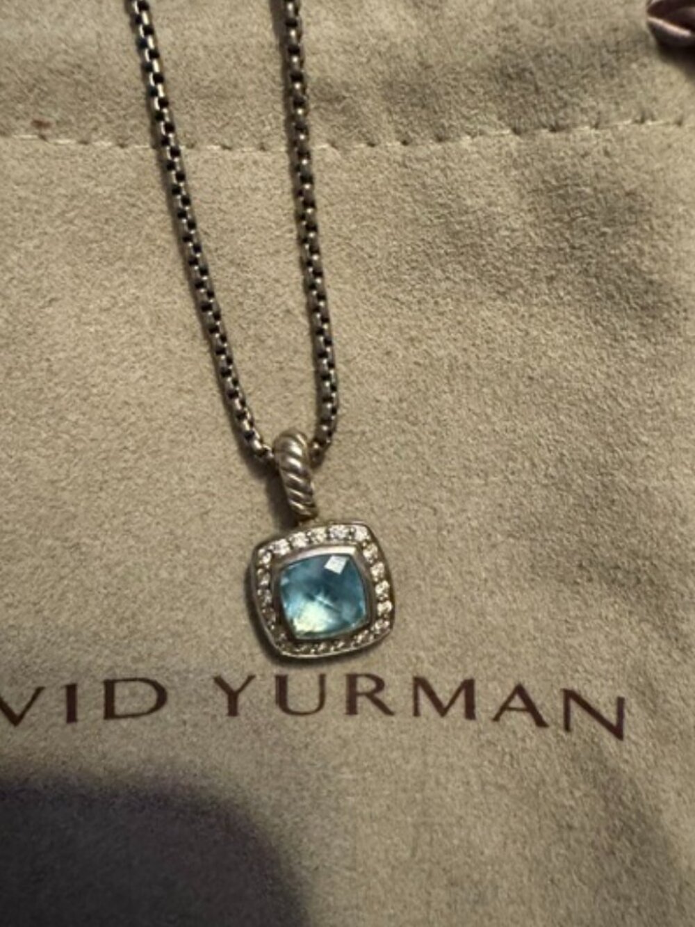 David Yurman Petite Albion Topaz Pendant Necklace